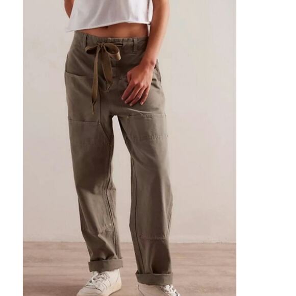 NWT FREE PEOPLE We The Free Hayden Carpenter Pull-On Pants $148 MEDIUM Army - Picture 5 of 6